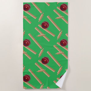 Serviette De Plage Bol Vert Au Motif De Cricket,