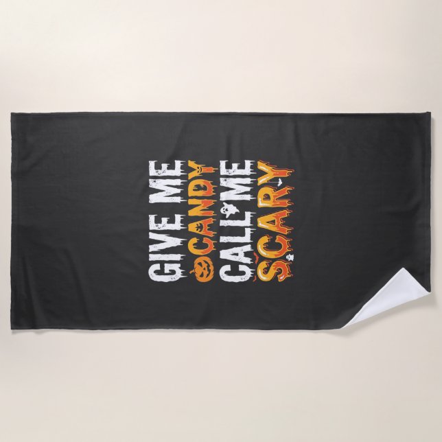 Serviette De Plage Bonbons Halloween Création Fantôme Écran_1 (Devant)