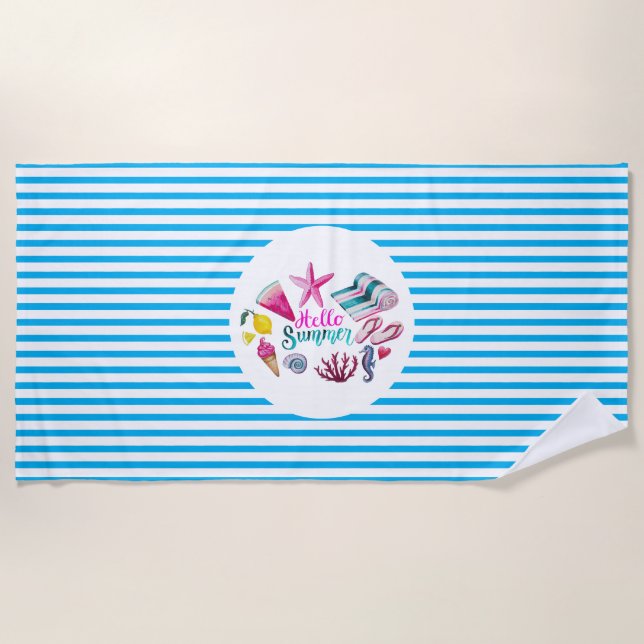 Serviette De Plage Bonjour été (Devant)