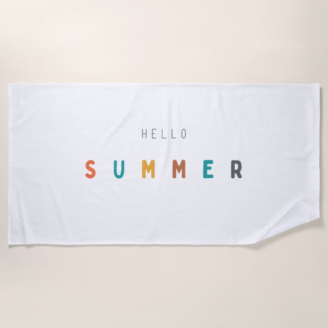 Serviette De Plage Bonjour été moderne Beach Towel (Devant)