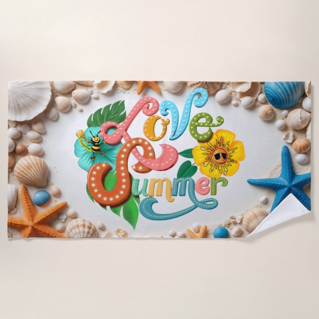 Serviette De Plage Bonjour l'été (Devant)