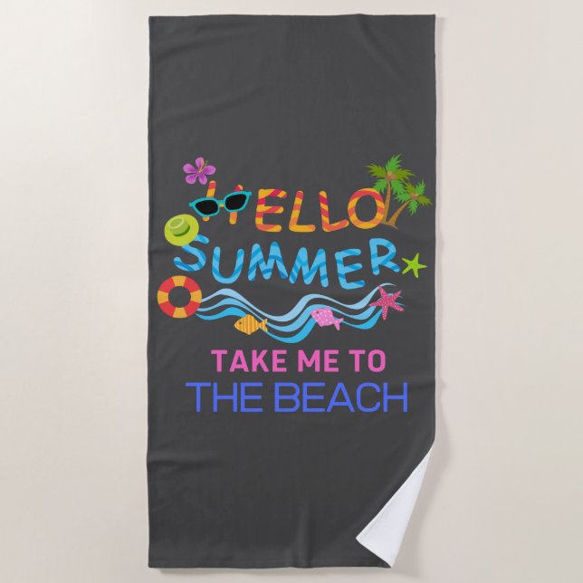 Serviette De Plage Bonjour Summer Sea Beach Party (Devant)