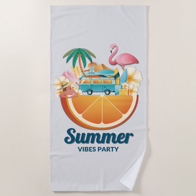 Serviette De Plage Bonjour Summer Sea Beach Party (Devant)