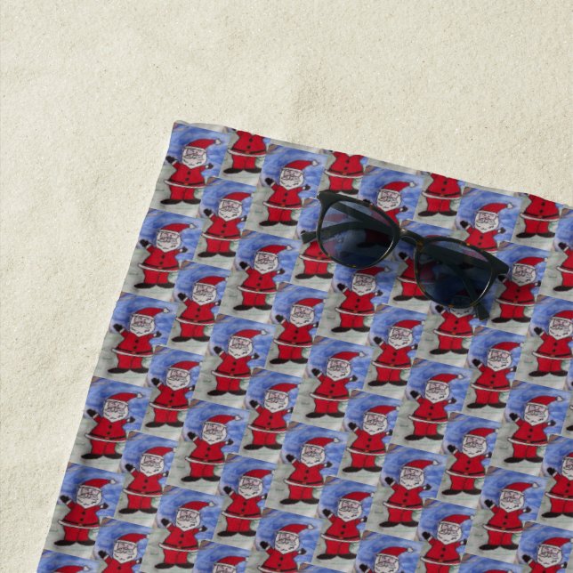 Serviette De Plage Bonne Père Noël (En situation)