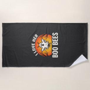 Serviette De Plage Boo Bees Halloween Ghost Bee Drôle Design_1