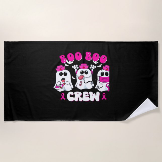 Serviette De Plage Boo Boo Crew Nurse Halloween Costume Fantôme (Devant)
