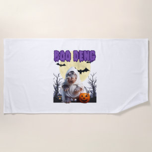 Serviette De Plage Boo Deng Moo Deng Cute Baby Pygmy Hippo Halloween