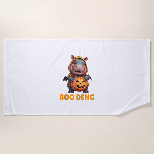 Serviette De Plage Boo Deng Tee Funny Moo Deng Costume bébé Hippo Hal (Devant)