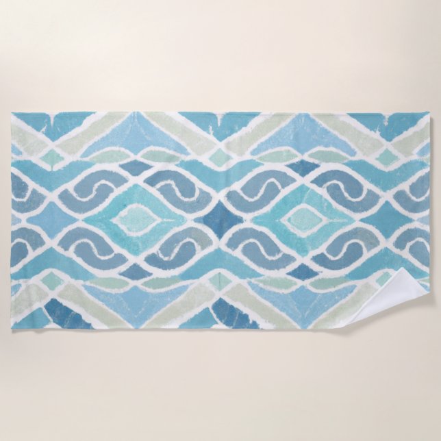 Serviette De Plage Bord de mer/plage/bleu marine (Devant)