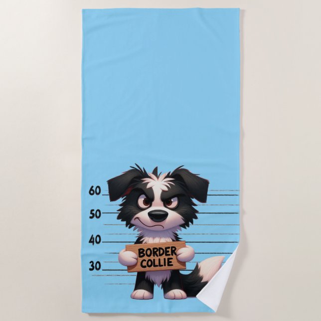 Serviette De Plage Border Collie vilain (Devant)