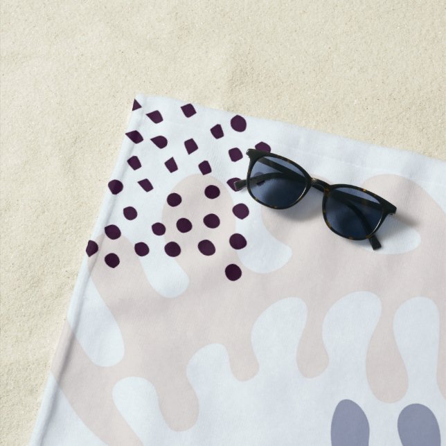 Serviette De Plage Botanique Abstrait Moderne Jaune Billy Button (En situation)