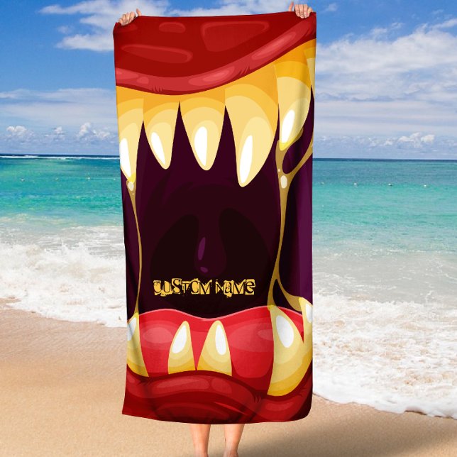 Serviette De Plage Bouche monstre avec grandes dents (Monster with Big Teeth Beach Towel)