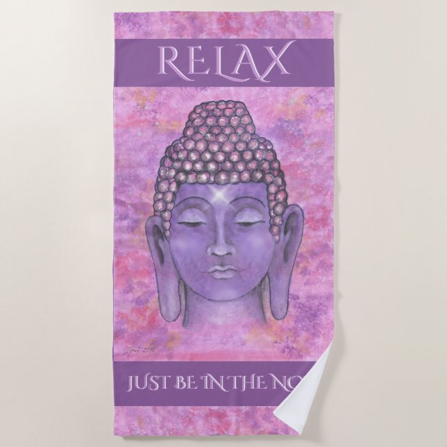 Serviette De Plage Bouddha Beach Towel (texte personnalisable) (Devant)