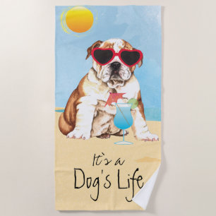 Serviette De Plage Bouledogue d'été