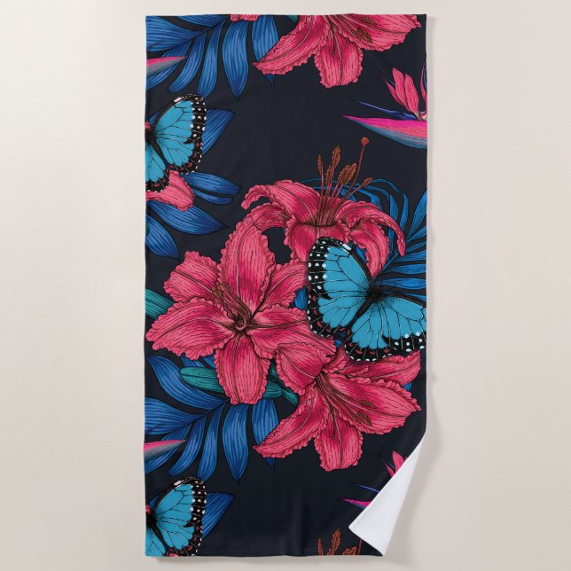 Serviette De Plage Bouquet tropical (Devant)