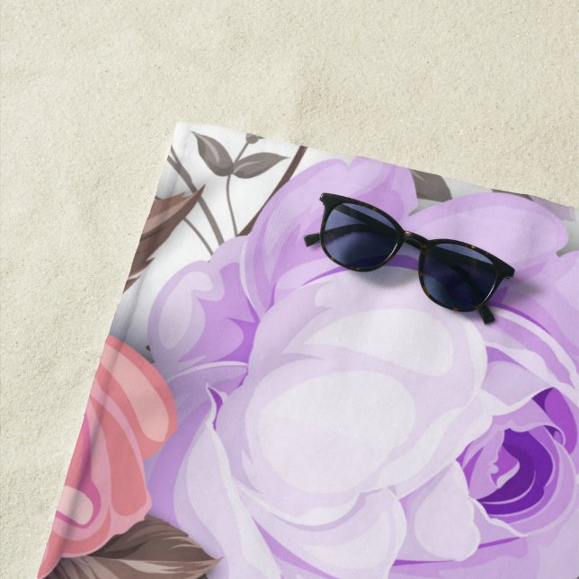 Serviette De Plage Bouquets de Roses 5 (En situation)