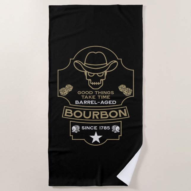 Serviette De Plage Bourbon Whiskey Art (Devant)