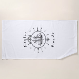 Serviette De Plage Boussole de navigation de voile de Naples Floride