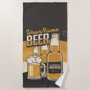 Serviette De Plage Bouteille de bière personnalisée Barre de brassage