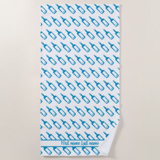 Serviette De Plage Bouteille de vin bleu et blanc motif avec votre no
