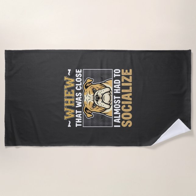 Serviette De Plage Bouvier anglais drôle Sociabiliser Chien (Devant)
