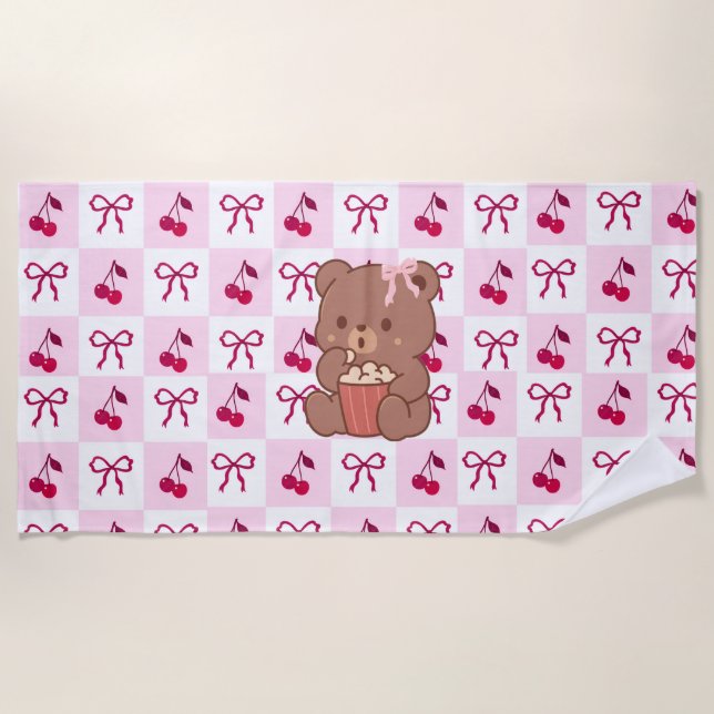 Serviette De Plage Bows & Bears Beach Towel (Devant)