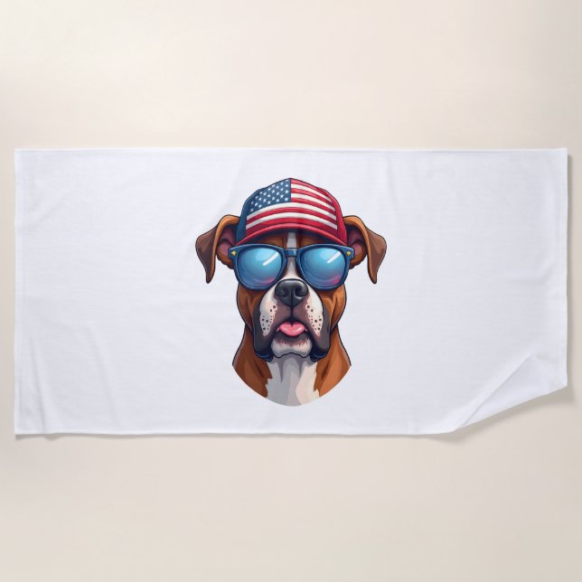 Serviette De Plage Boxer 4th of July (Devant)