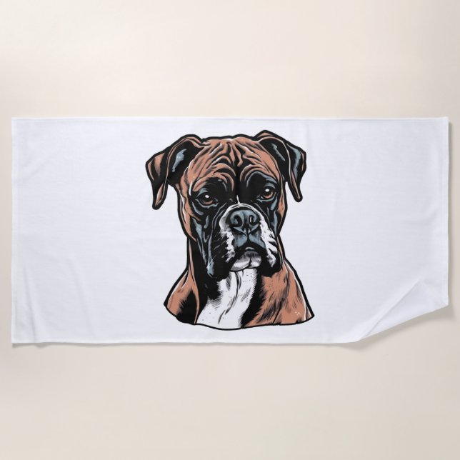 Serviette De Plage Boxer Buddy Humoristique Protective (Devant)