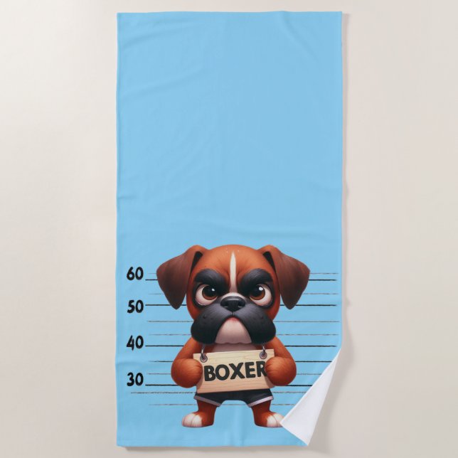 Serviette De Plage Boxer Vilain (Devant)
