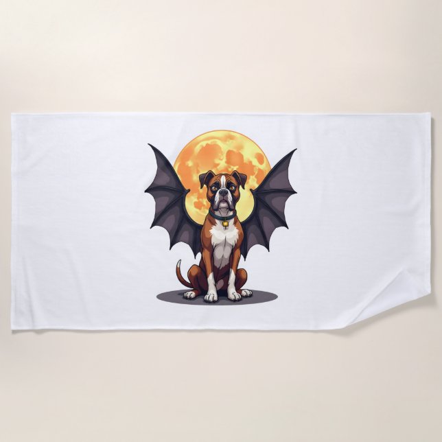 Serviette De Plage Boxeur Ailes de Chauve-Souris (Devant)