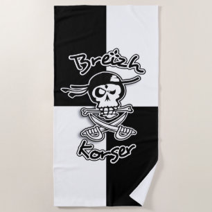 Serviette De Plage Breizh Korser (corsaire de Bretagne)