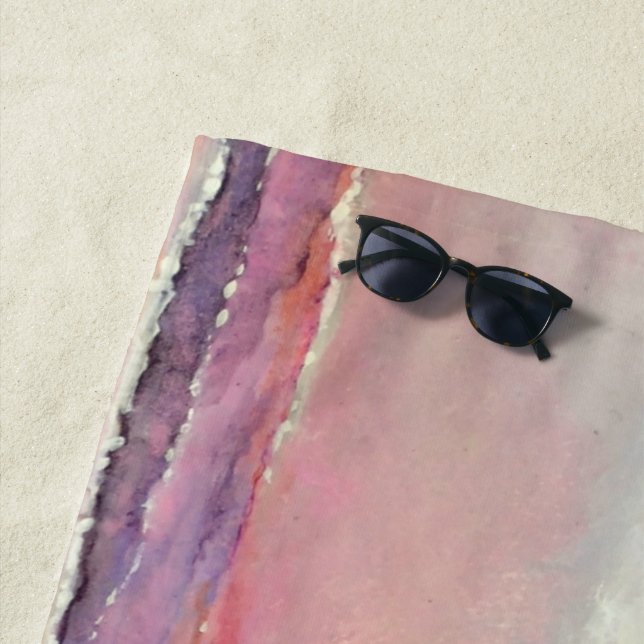 Serviette De Plage Bride Beach Pastel Sunset Beach Towne (En situation)