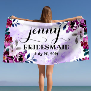 Serviette De Plage Bridesmaid Bachelorette Mariage personnalisé