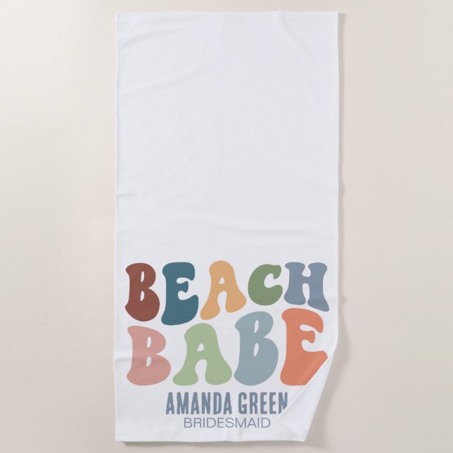 Serviette De Plage Bridesmaid Personnalisée Beach Bachelorette Party (Devant)