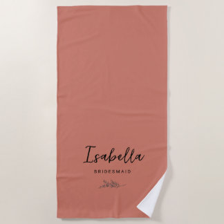 Serviette De Plage Bridesmaids Terracotta Botanical