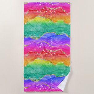Serviette De Plage Bright Colorant arc-en-ciel Parties scintillant Go