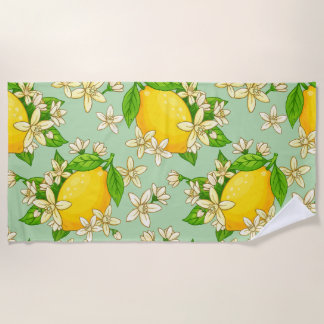 Serviette De Plage bright yellow lemons