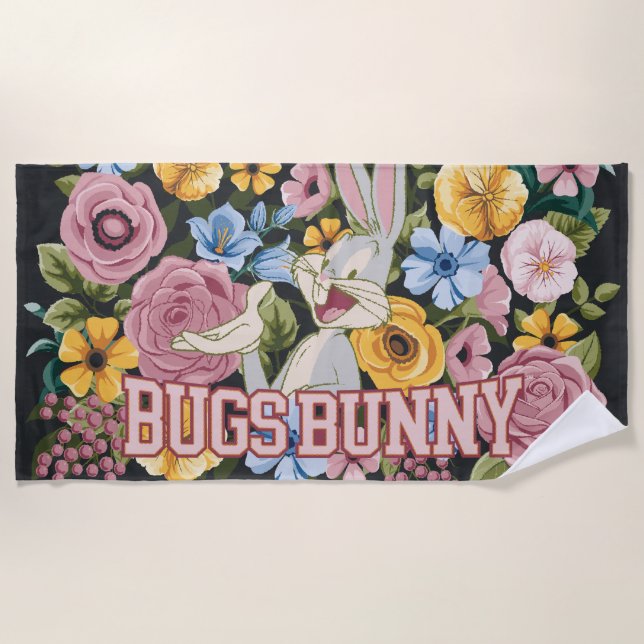 Serviette De Plage Broderie graphique florale de BUGS BUNNY™ (Devant)