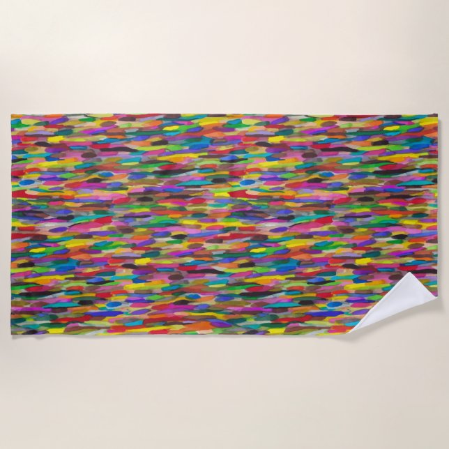 Serviette De Plage Brosse arc-en-ciel (Devant)