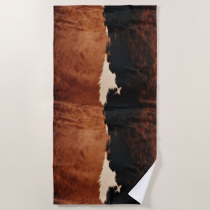 Serviette De Plage Brown Noir Noir Faux Cowhide