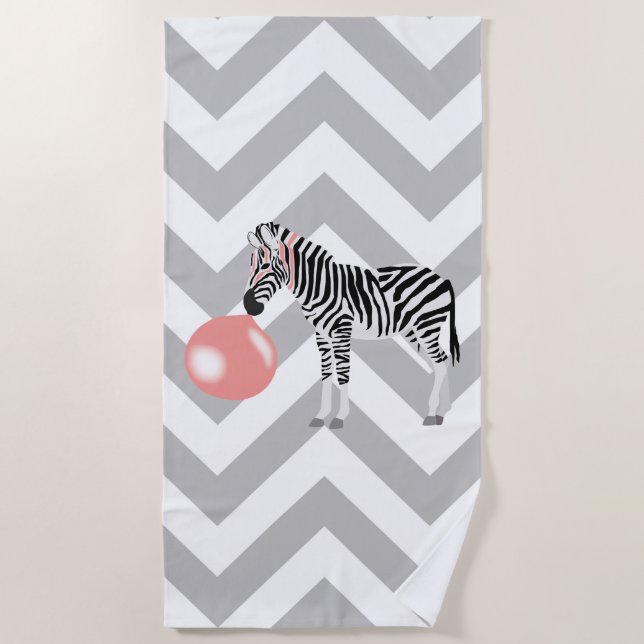 Serviette De Plage Buble Gum Zebra Blowbble (Devant)