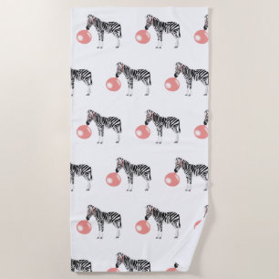 Serviette De Plage Buble Gum Zebra Blowbble Motif