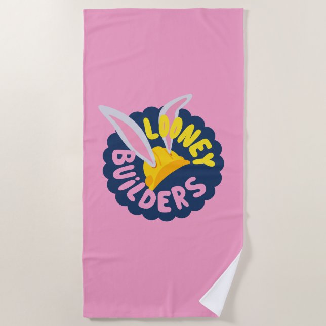 Serviette De Plage BUGS BUNNY BUILDERS™| Casque de chantier Logo à fe (Devant)