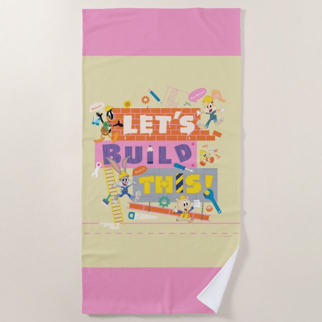 Serviette De Plage BUGS BUNNY BUILDERS™| Chantier "Construisons Cela" (Devant)