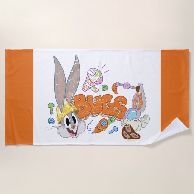 Serviette De Plage BUGS BUNNY BUILDERS™| Croquis de BUGS BUNNY™ (Devant)