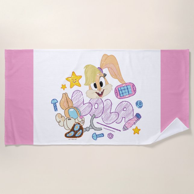Serviette De Plage BUGS BUNNY BUILDERS™| Croquis de Lola (Devant)