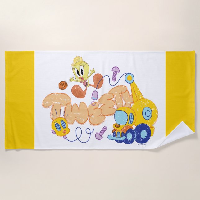 Serviette De Plage BUGS BUNNY BUILDERS™| Croquis de TWEETY™ (Devant)