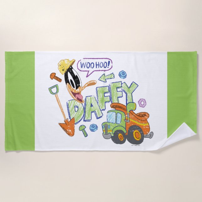 Serviette De Plage BUGS BUNNY BUILDERS™| DAFFY DUCK™ Sketch Art (Devant)