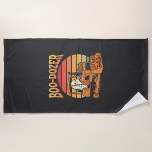 Serviette De Plage Bulldozer fantôme de Halloween Boo-Dozer Citrouill