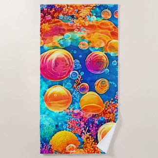 Serviette De Plage Bulles colorées de la barrière de corail